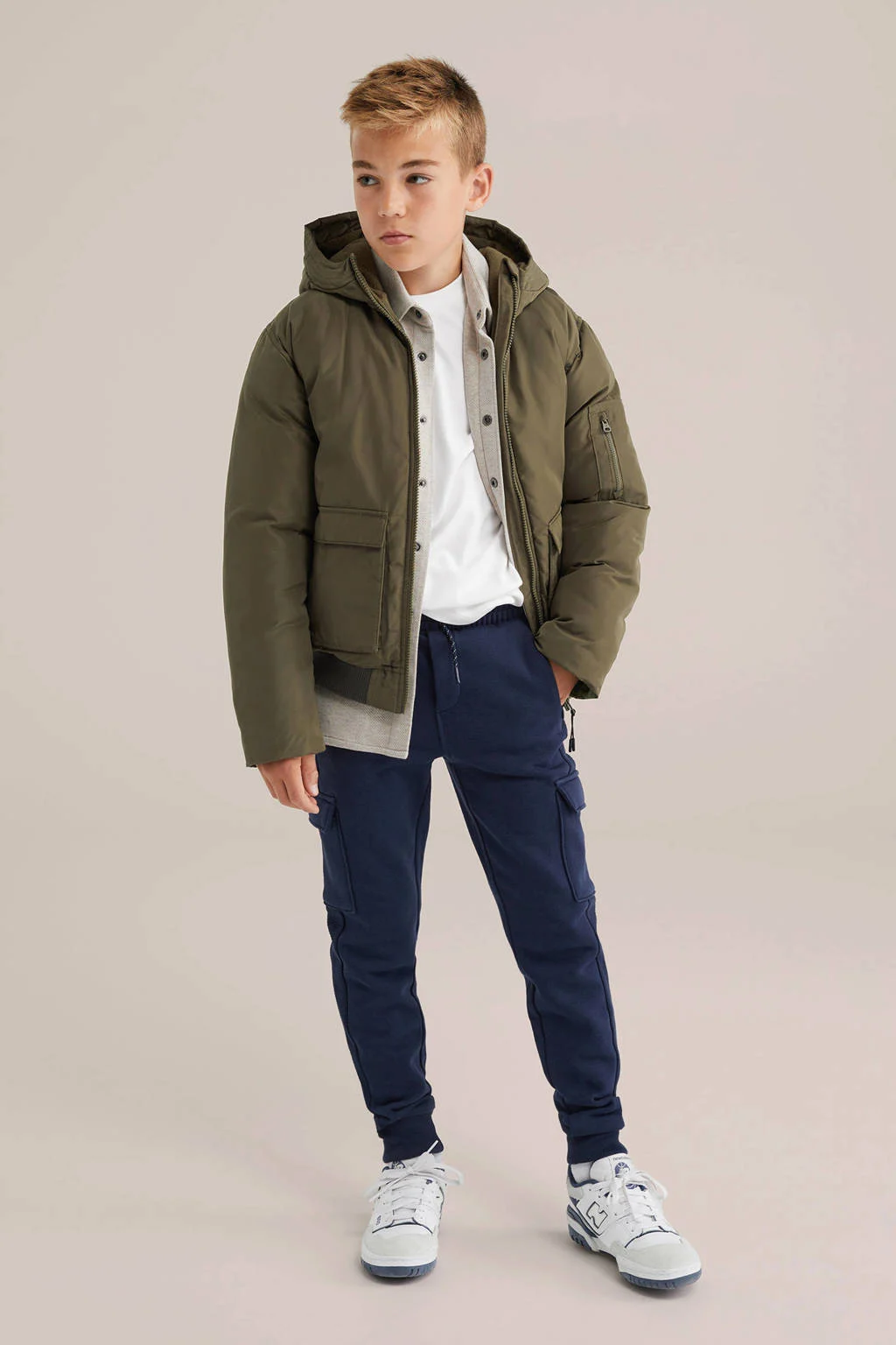 WE Fashion Blue Ridge winterjas donkergroen