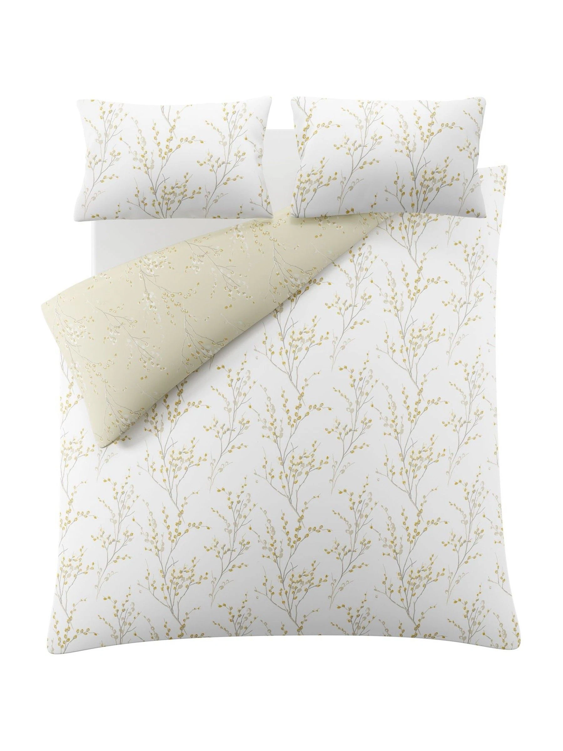 Laura Ashley 100% Cotton Sateen 200 Thread Count Pussy Willow Duvet Cover and Pillowcase Set