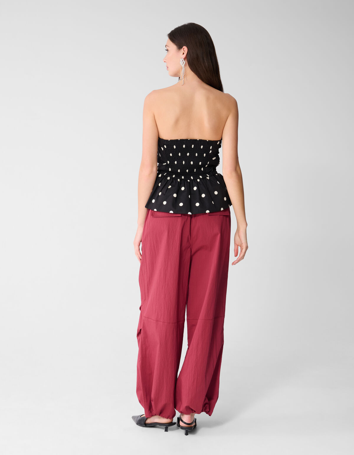 Balloon Fit Jog Broek Donkerrood