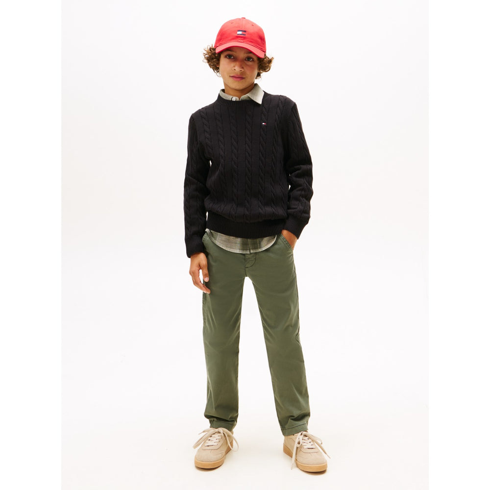 Køb Tommy Hilfiger Black Bomuld Cable Sweater