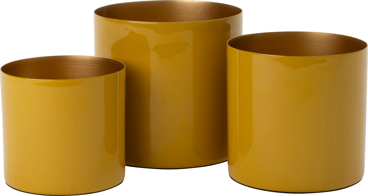 Intratuin bloempot Marley geel D 17 H 17 cm