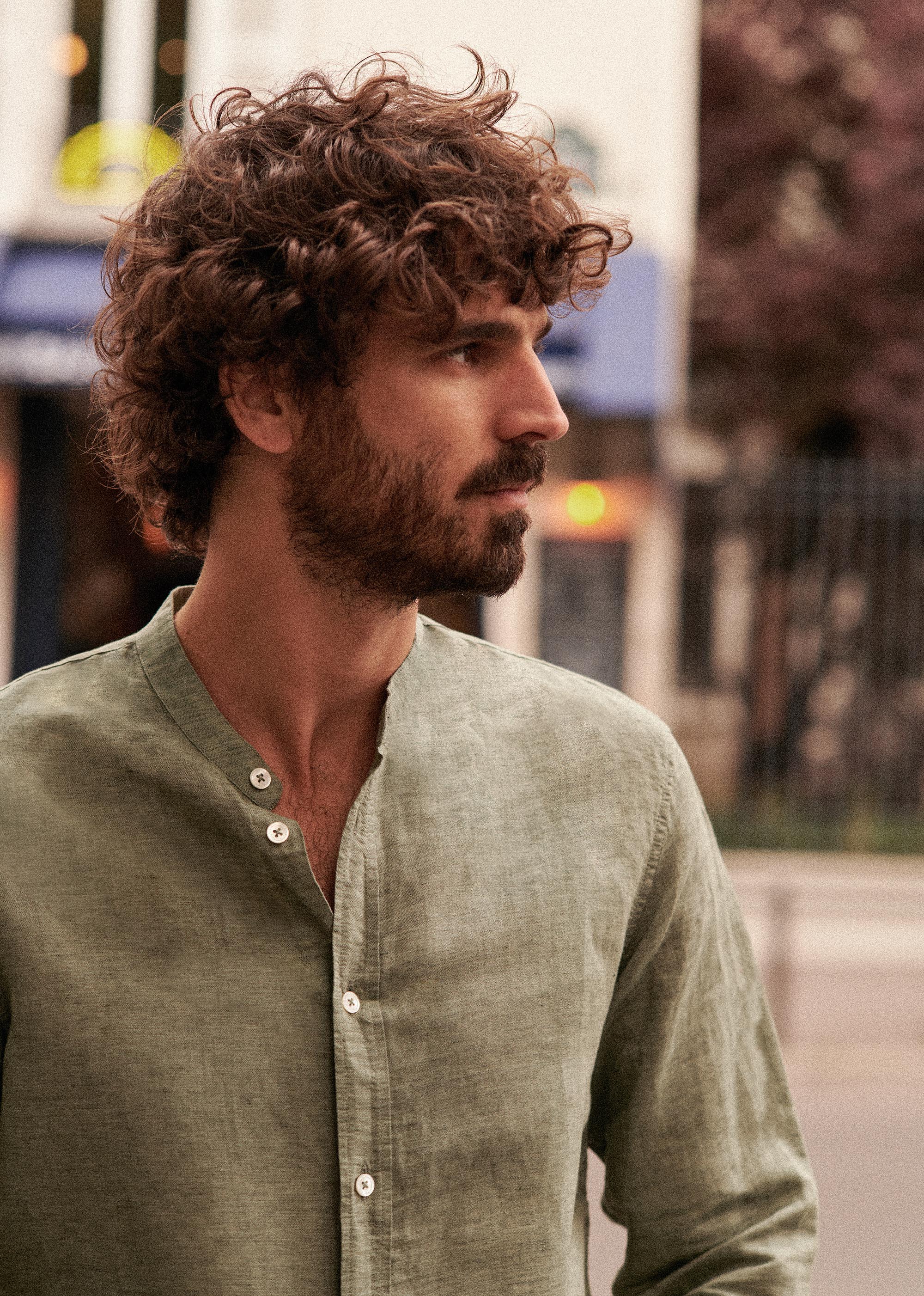 Chemise Benny Coton Lin - Kaki Délavé - POUR LUI 5906597