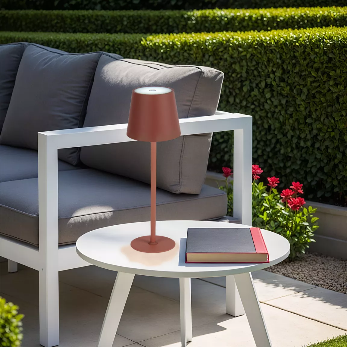 Lampe de table sans fil rechargeable USB 48 LED (H37 cm) Brooklyn Terracotta