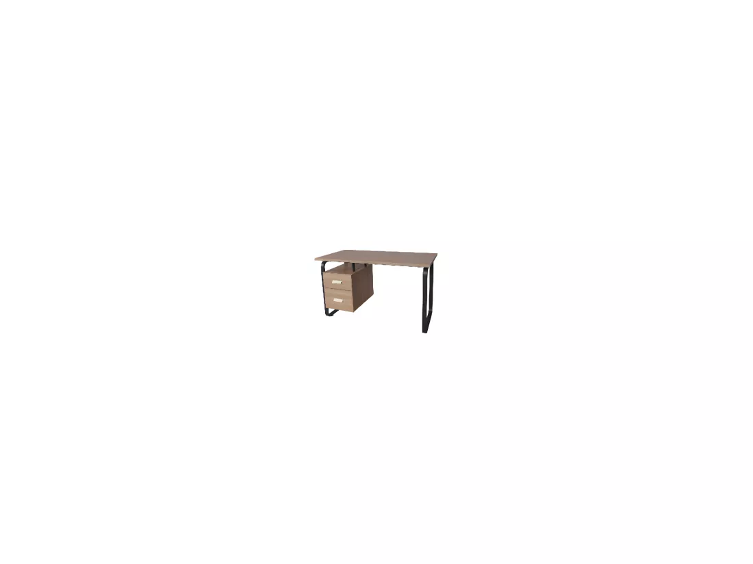 Bureau PEARL 120x60cm / Décor Chêne blanchi et métal noir