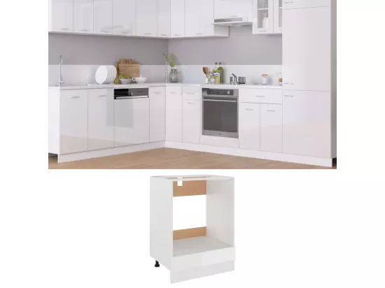 Armoire de cuisine Blanc brillant 60x46x81,5