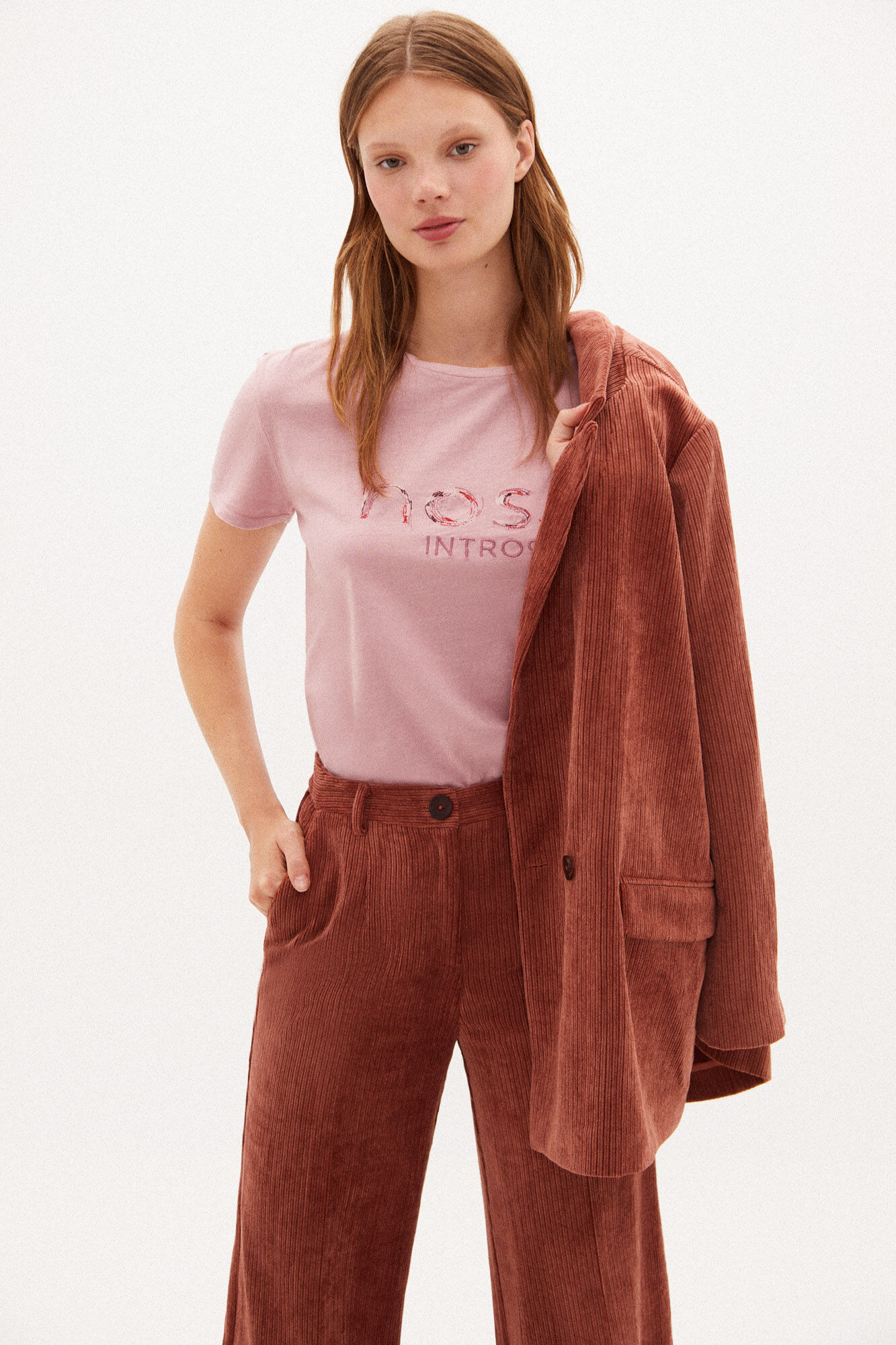 Camiseta Jade Cotton com Logo - Rosa