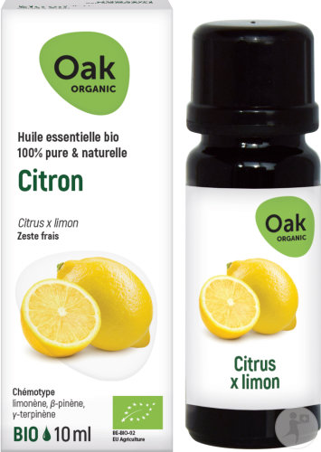Oak Organic Citron Huile Essentielle 100% Pure Et Naturelle Flacon 10ml