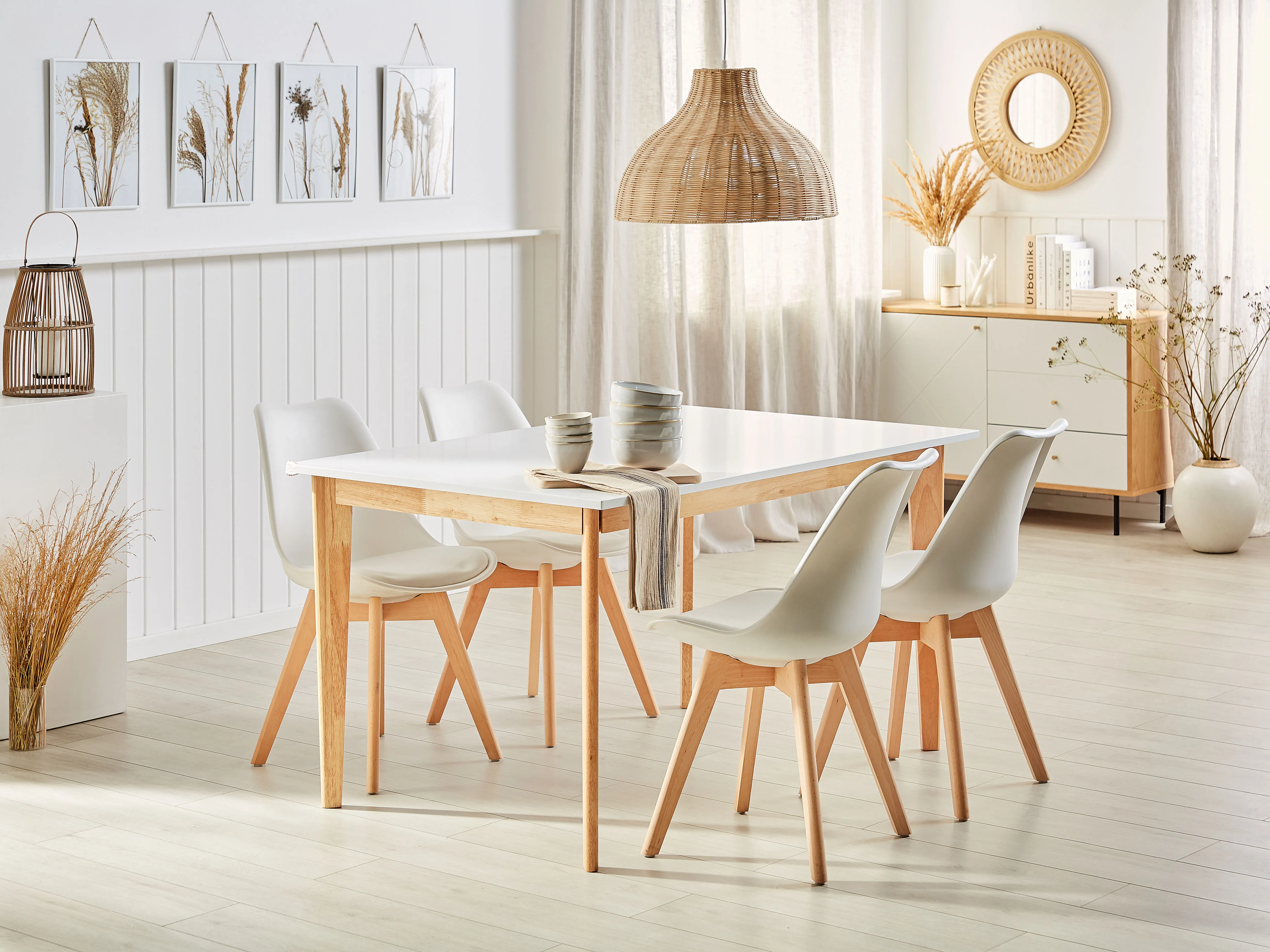 Eettafel uitschuifbaar SOLA Wit 90 cm 140/180 cm