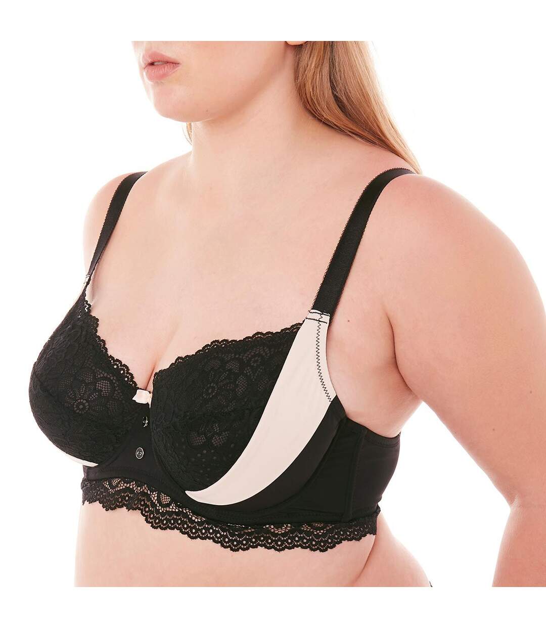 Soutien-gorge grand maintien noir/champagne Ebène