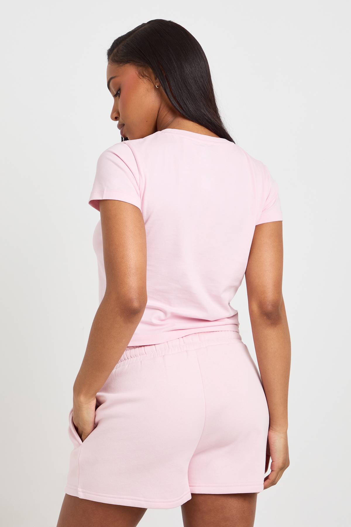 boohoo Ensemble Survêtement Haut Manches Courtes Et Short Molleton
