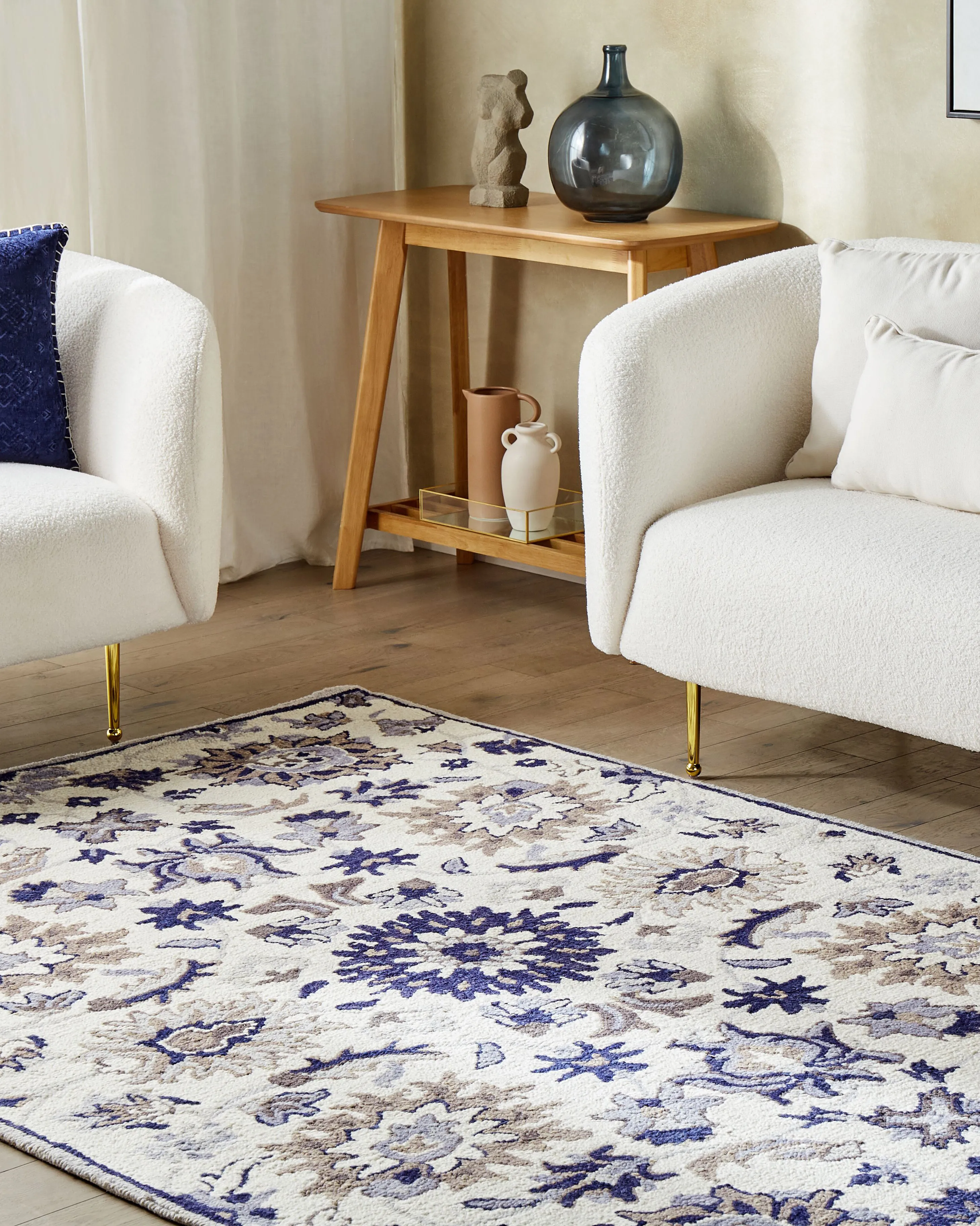 Vloerkleed KUMRU Beige 200 x 200 cm Wol