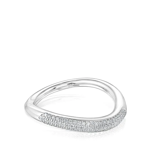 Anel de ouro branco e diamantes Hav