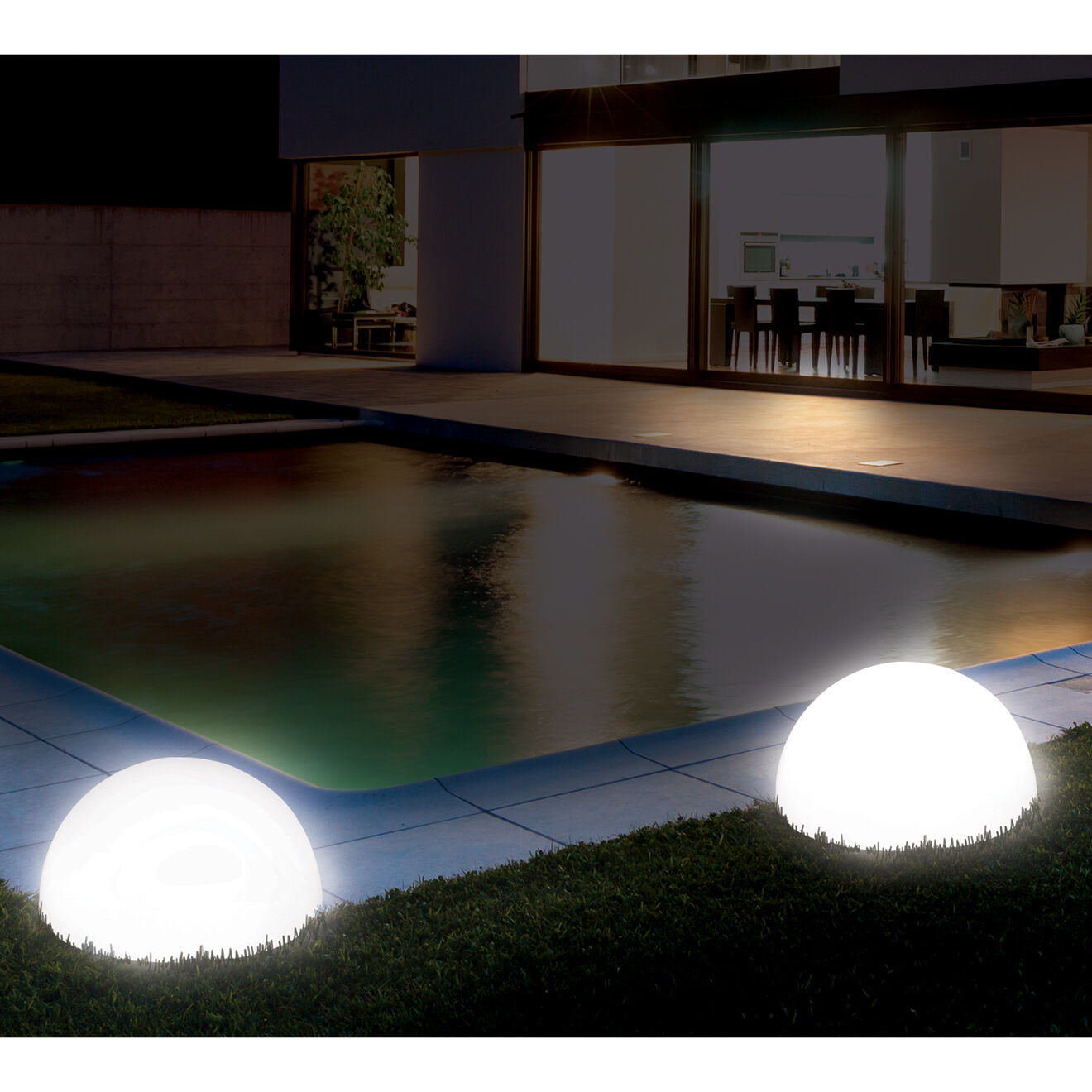 Pratik Garden Lampe Solaire Comète Inox/blanc - D.20x10 cm