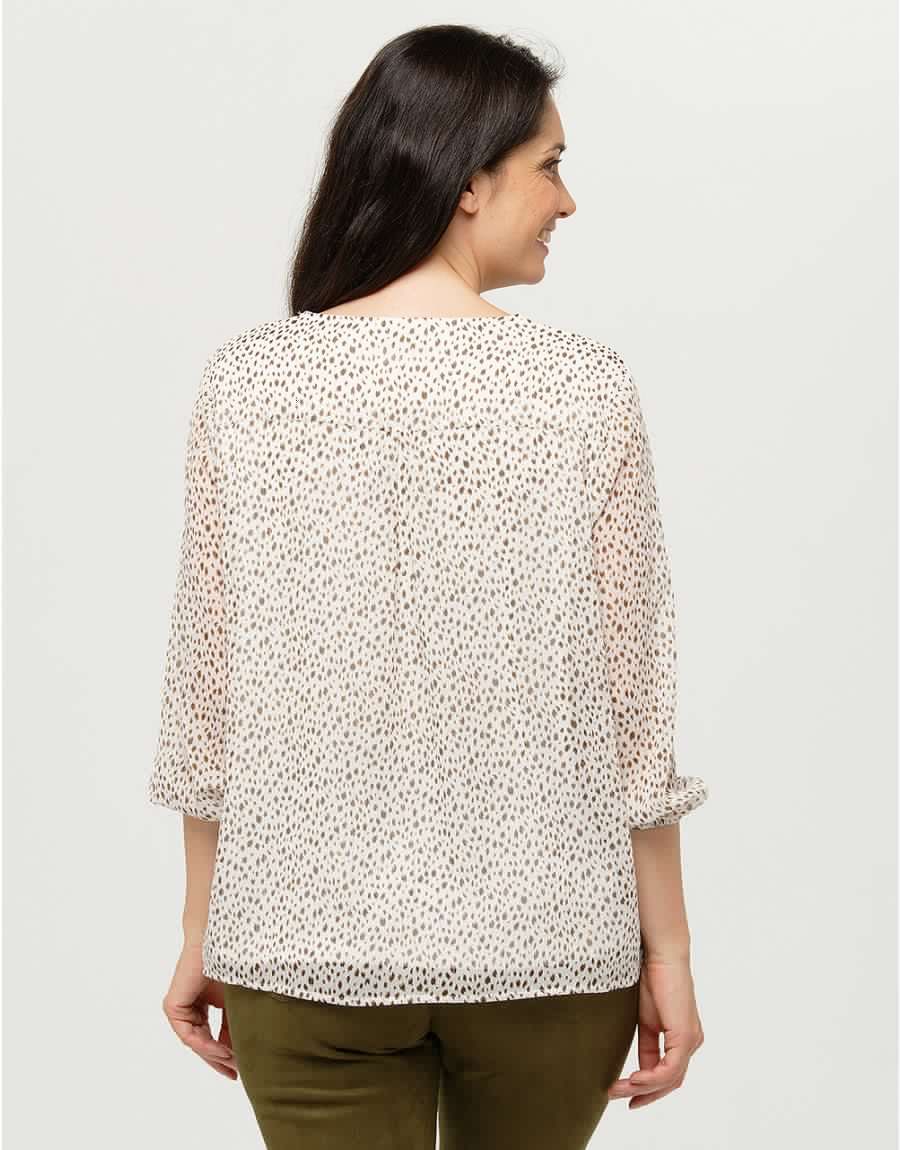 Blouse ample motif écru