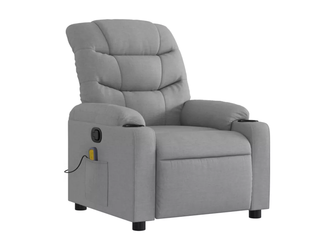 Fauteuil massant inclinable Gris clair Tissu