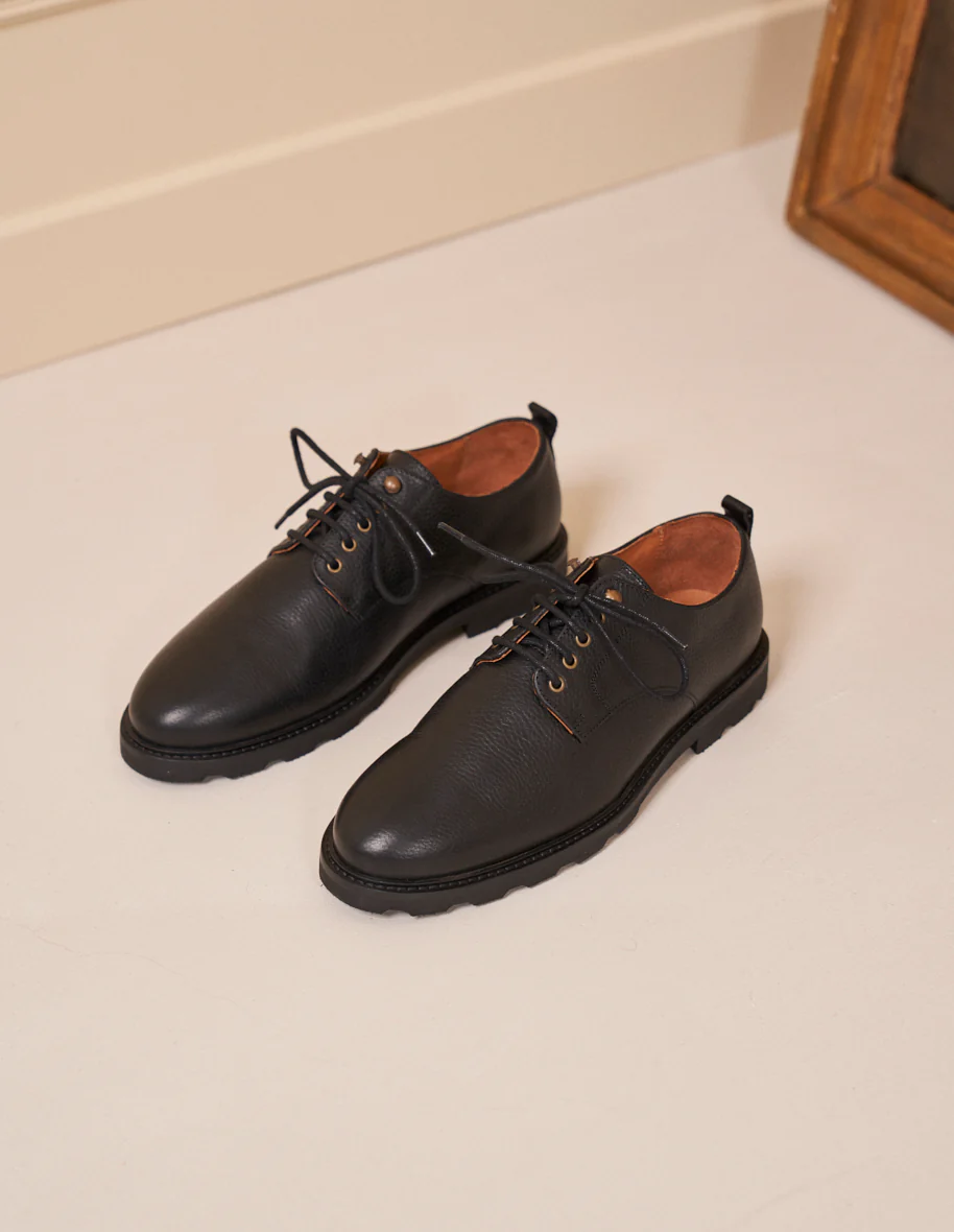 Derbies Simon - Cuir grainé noir