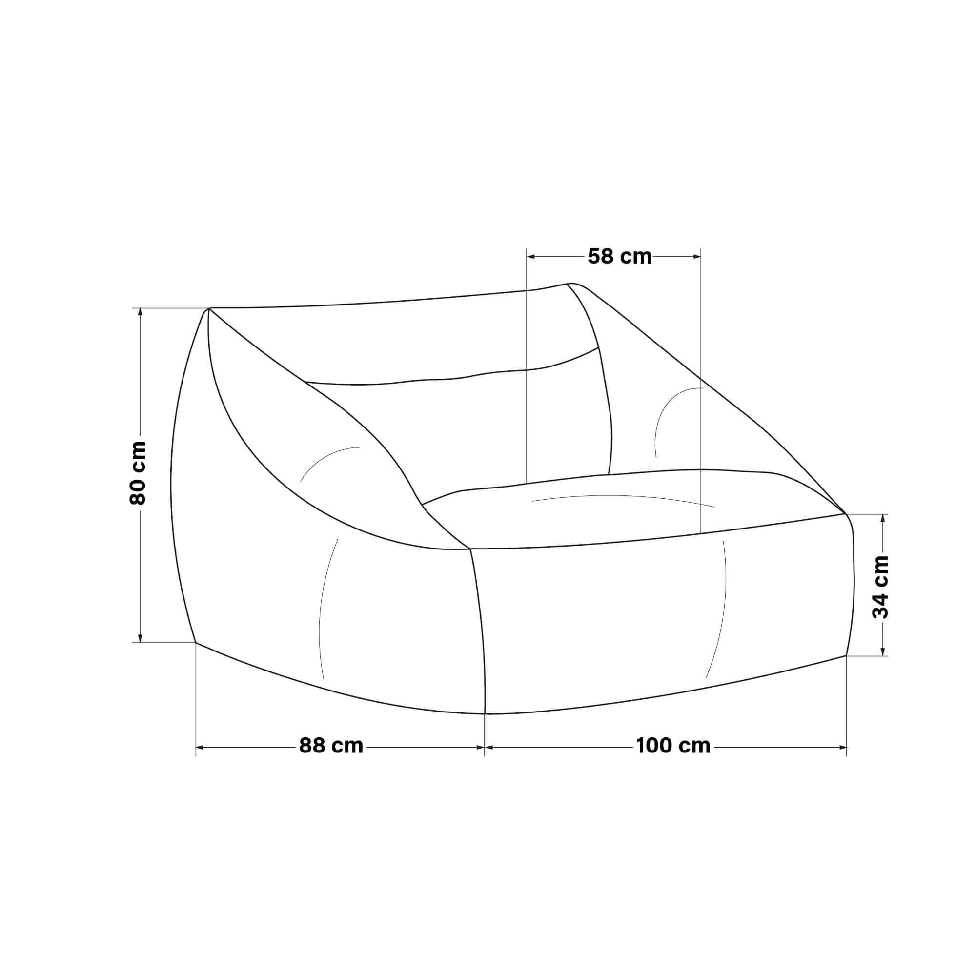 HOME DELUXE Zitzak Fauteuil - Ribfluweel - Antraciet