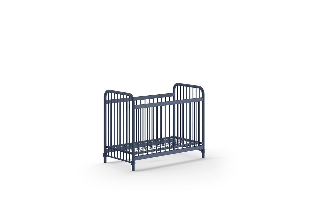 JAXX BRONXX Babybett mit Liegefläche 60 x 120 cm, Ausf. Metall Denim Blau matt - versch. Ausführungen