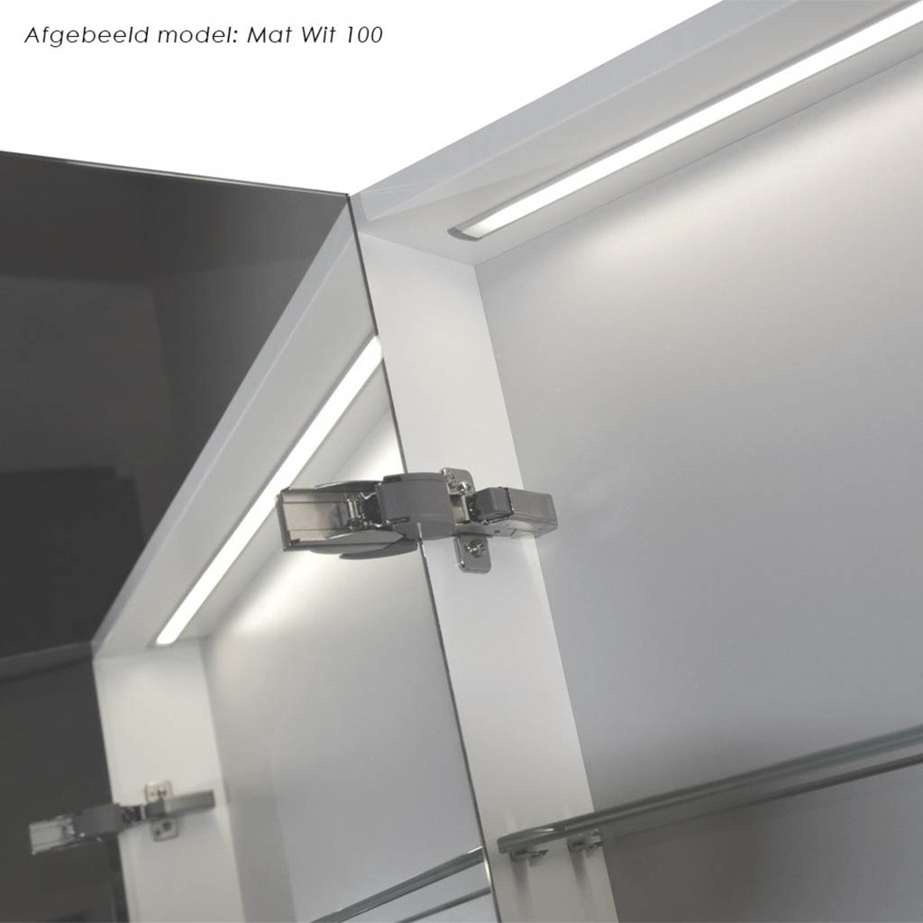 Brauer Impress Deluxe spiegelkast 80cm met 2 deuren en verlichting eiken licht
