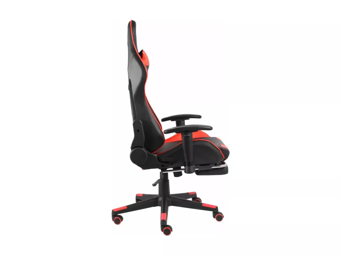 Chaise de jeu pivotante avec repose-pied Rouge PVC
