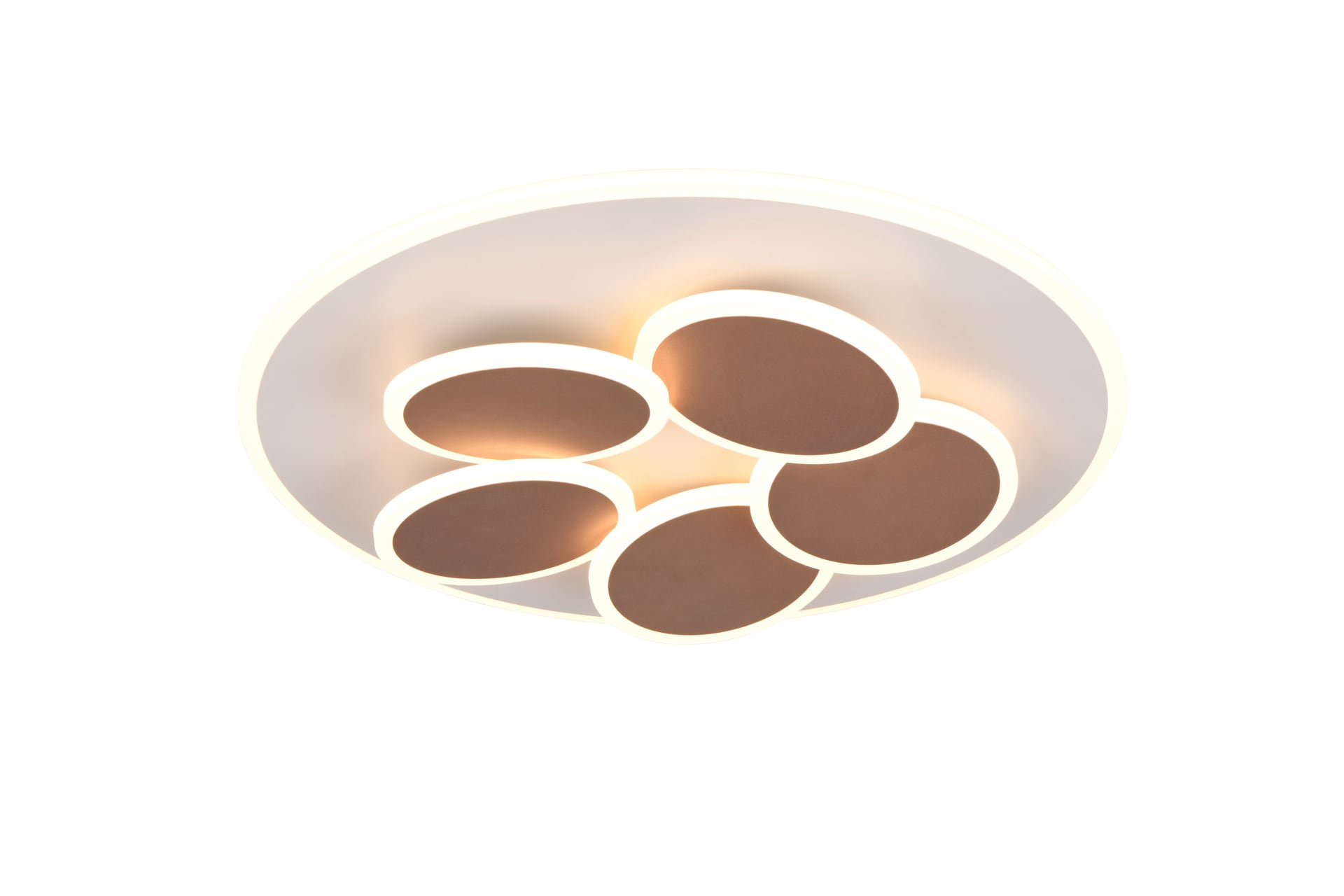 TRIO LED Deckenlampe MANDALA 49 cm warmgrey /coffee