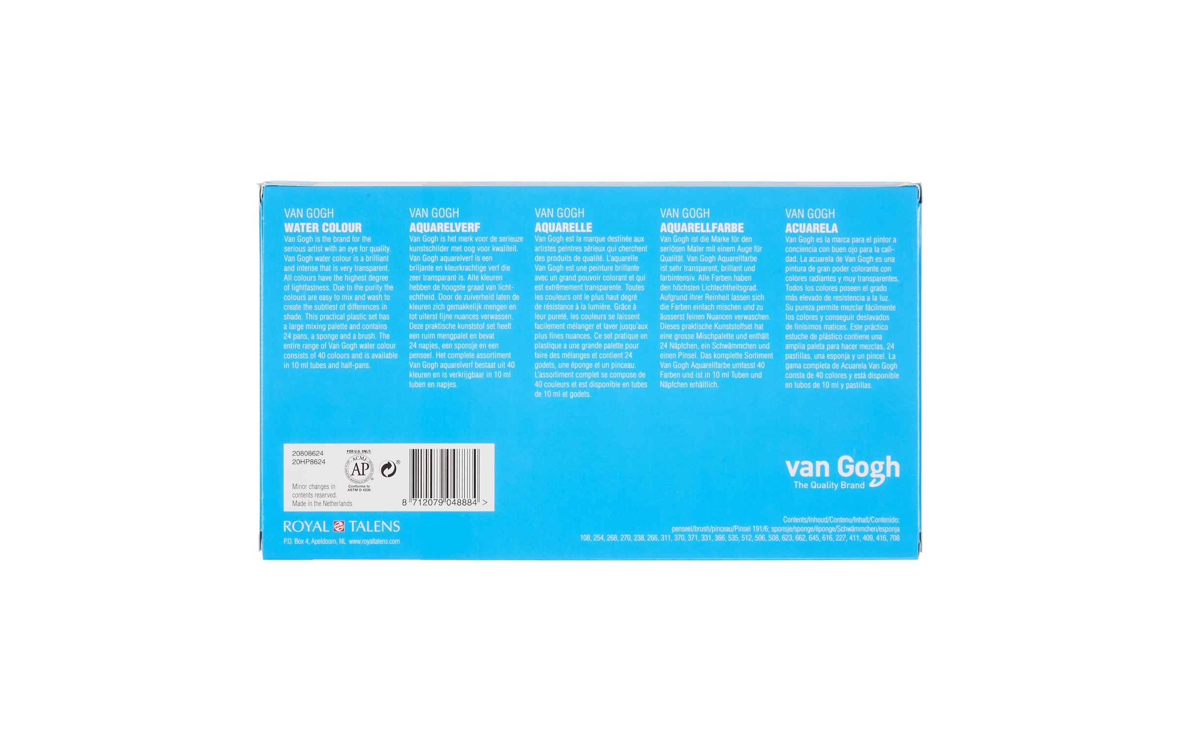 Aquarellfarbe »Van Gogh Malkasten 24er-Set, Mehrfarbig« 27 Stk. tlg.