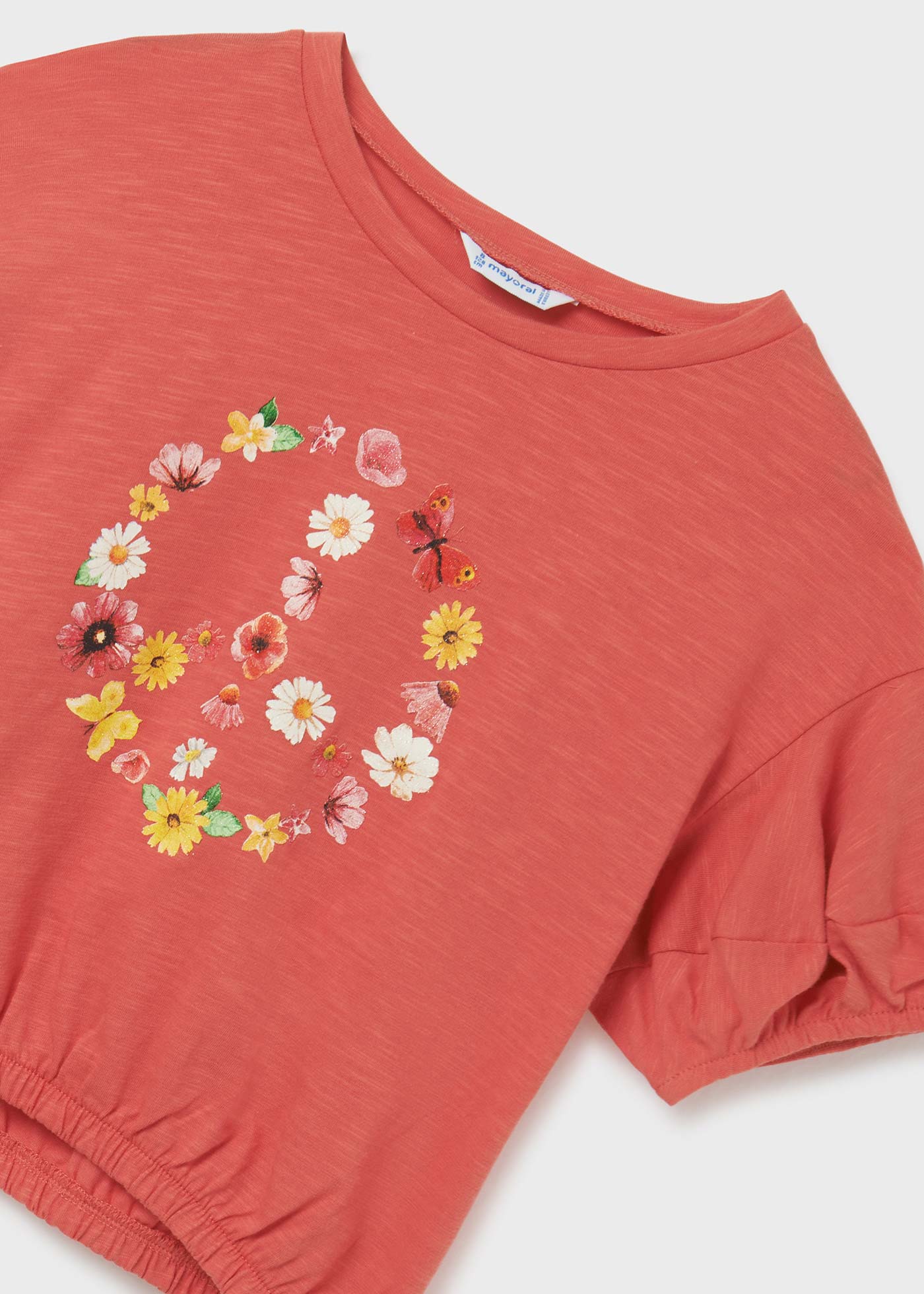Camiseta feminina de algodão sustentável com mangas bufantes