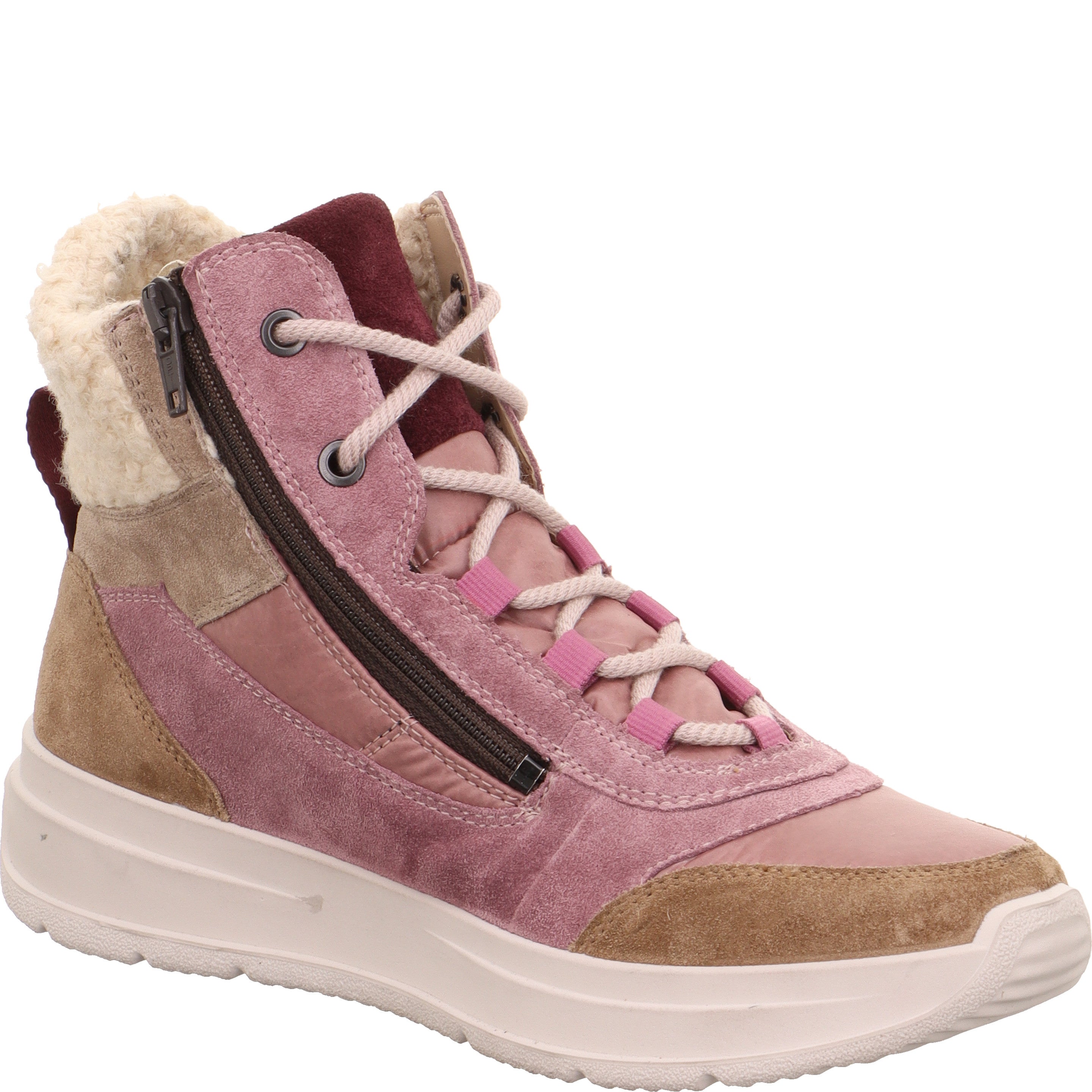 legero SPRINTER Damen  Sneaker high mit Reißverschluss - Farbe: Mehrfarbig Rosa - Größe: 6.5