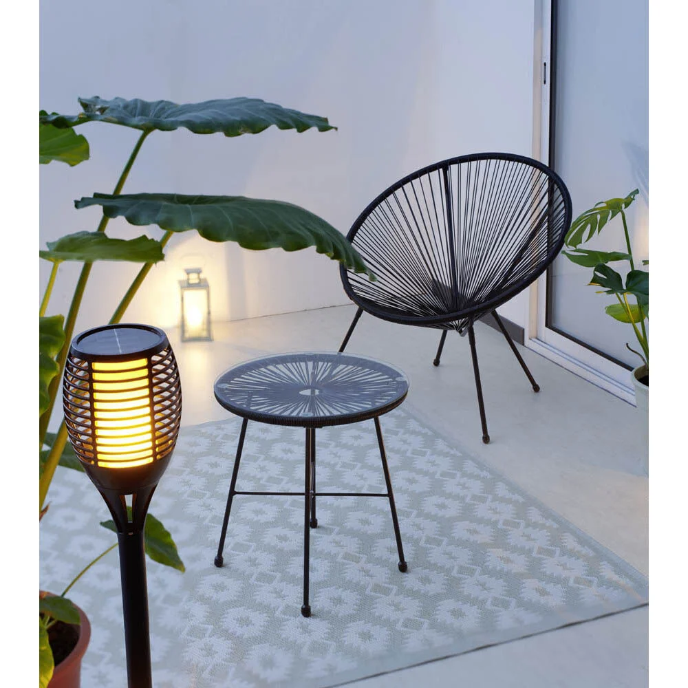 Table basse de jardin Urban plateau design filaire noir