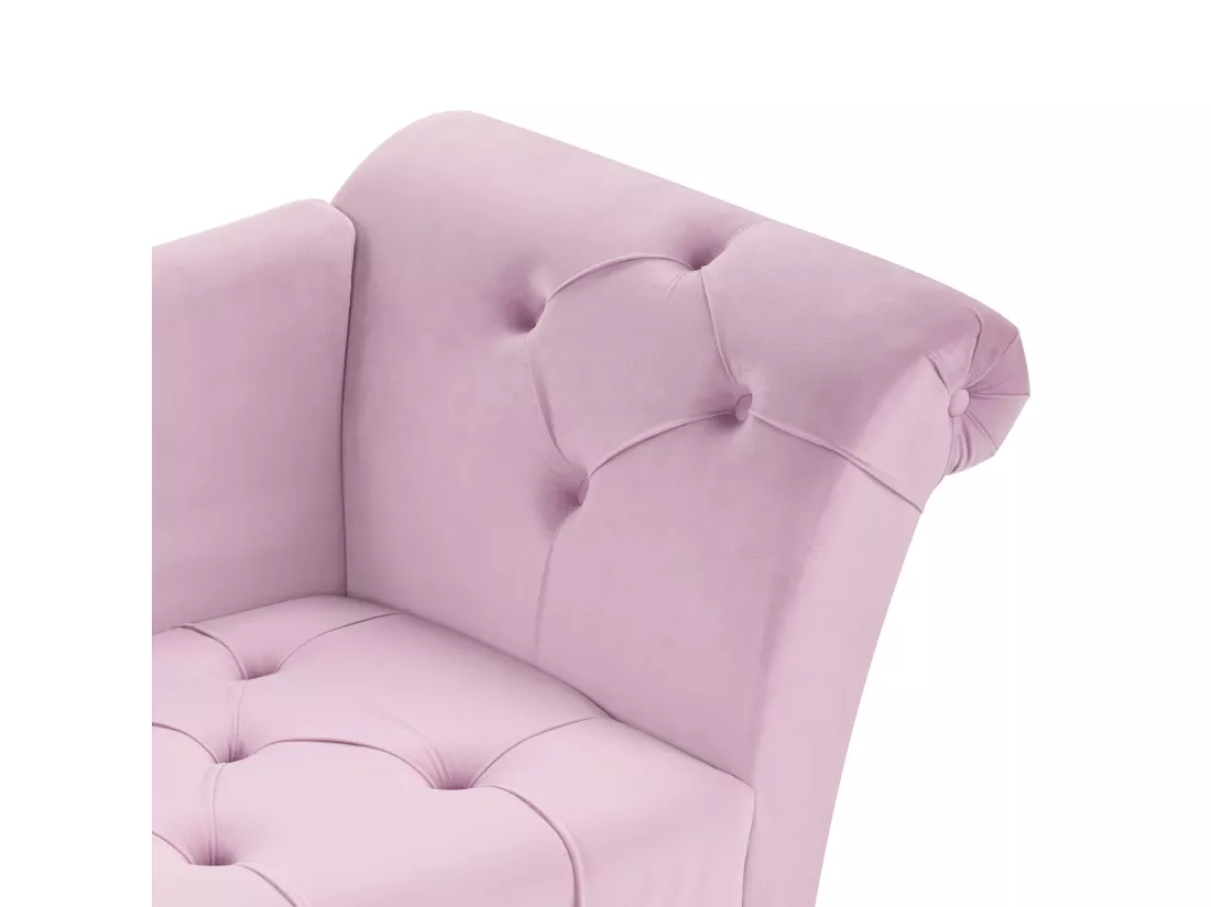 Chaise longue en velours violet clair NANTILLY