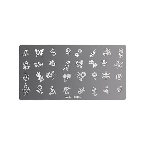 Plaque de stamping nail art Flowers