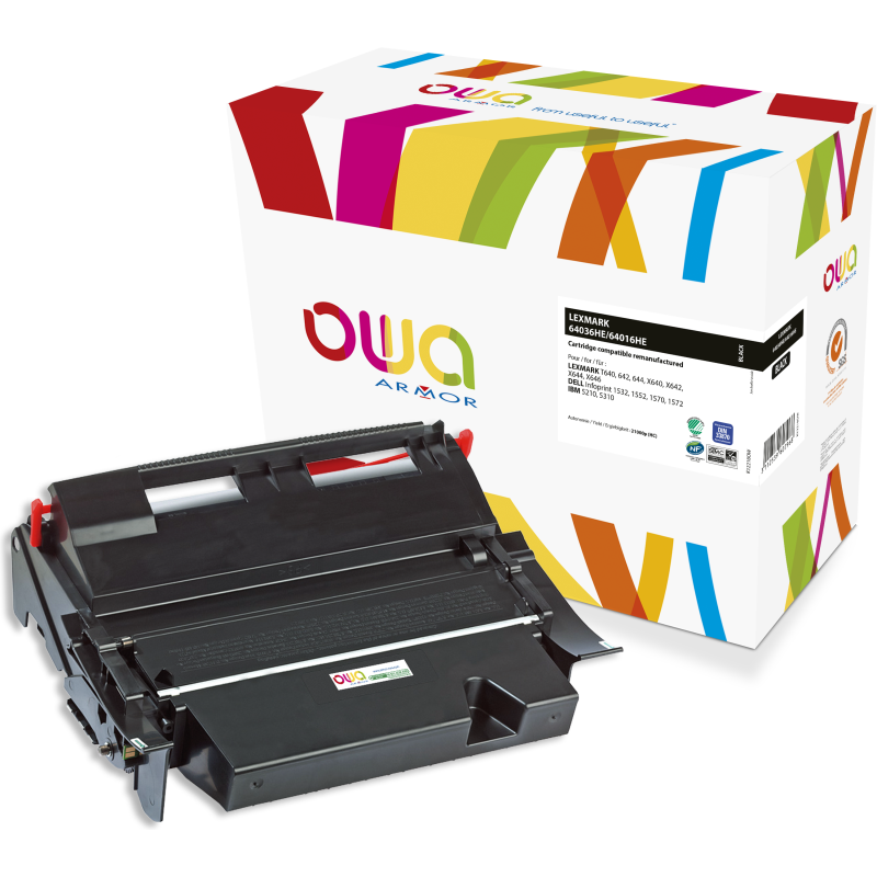 Toner remanufacturé OWA - haute capacité - Noir - pour LEXMARK 64036HE, 64016HE, DELL 593-10130, IBM 75P6960