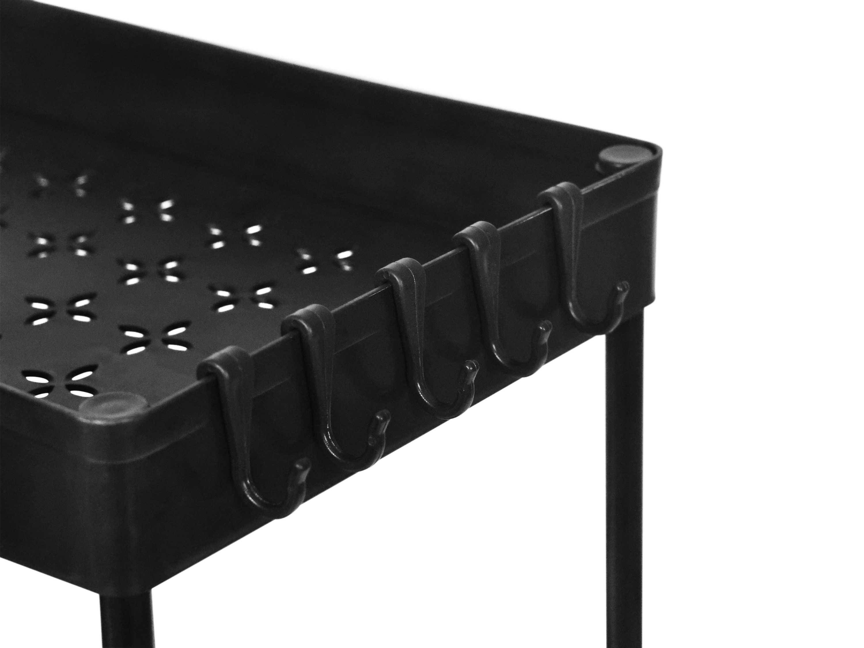 Schrank-Organizer Küche 2 Etagen 39 x 21 x 36 cm schwarz