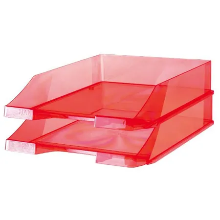 HAN Standardbriefkorb C4 , Polystyrol (PS), rot-transparent