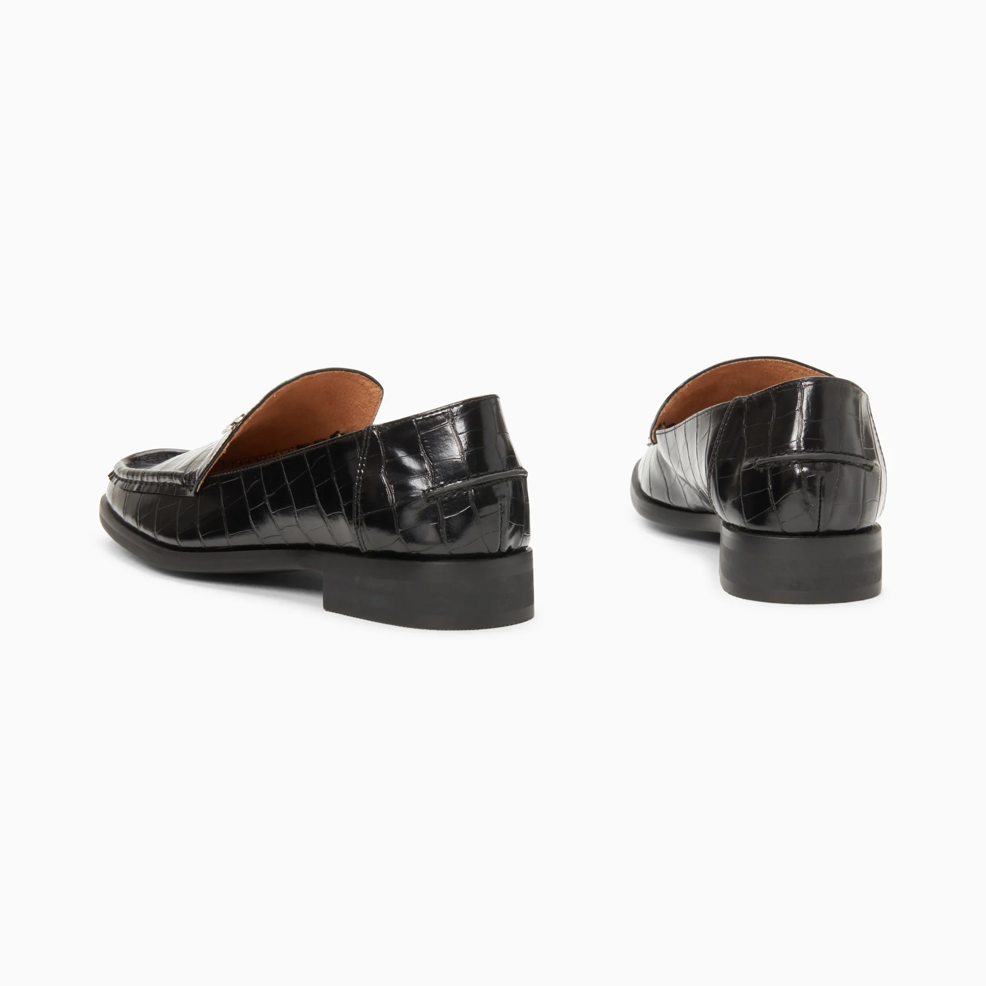 Mocassins, Derbies, Ballerines-Mocassins Marianne noir croco