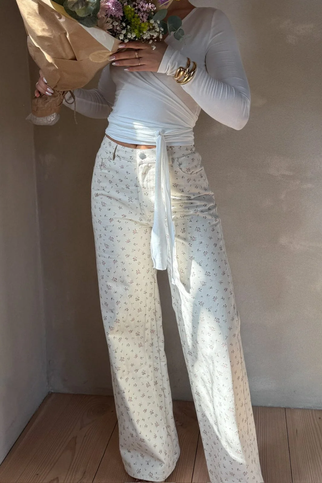 Neo Noir Semba Floral Denim Pants 165228