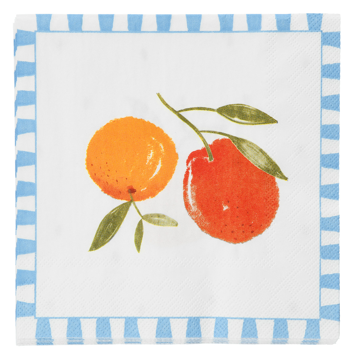 My Home 20 Servietten mit Orangen-Dessin weiss / orange / hellblau