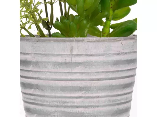 Pot avec plante artificielle 11x11x18h