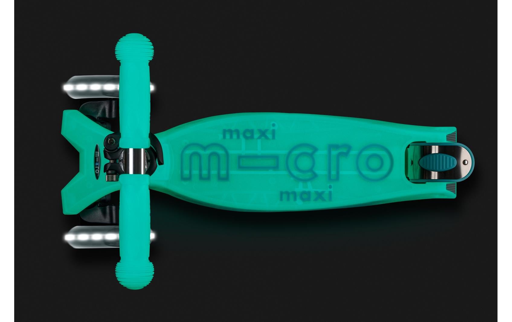 Kickboard Maxi Micro Deluxe Glow LED TürkisScooter für Kinder