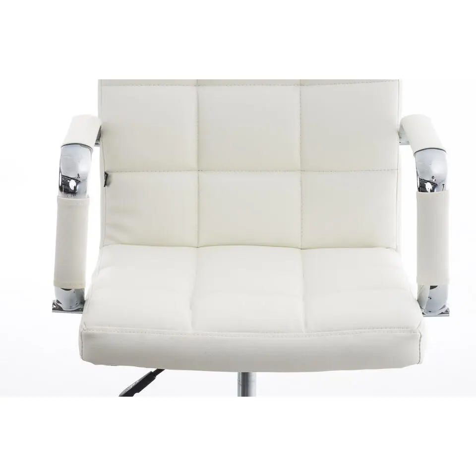 CLP Bureaustoel Deli V2 chroom Frame - Kunstleer - wit