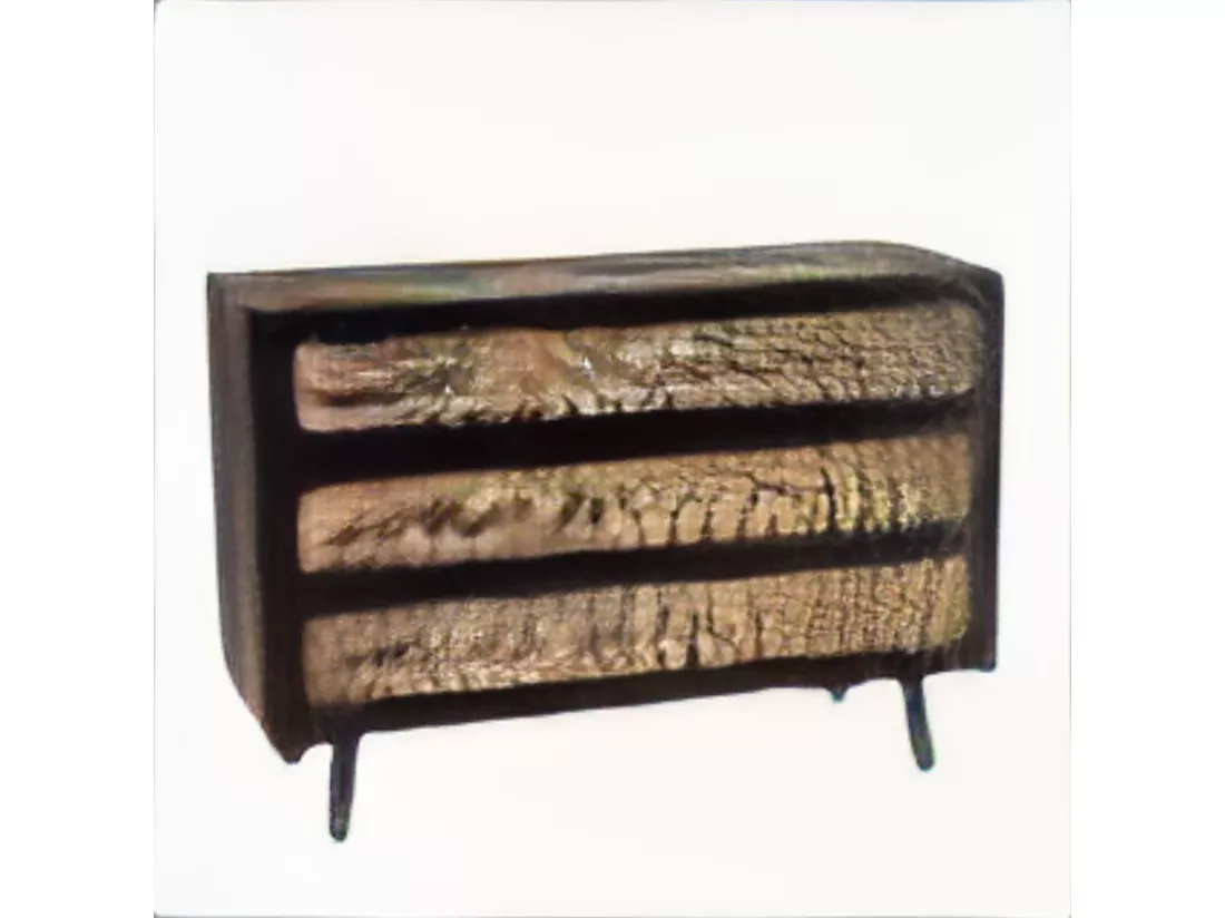EMILIO - Commode noire 3 tiroirs cannage naturel