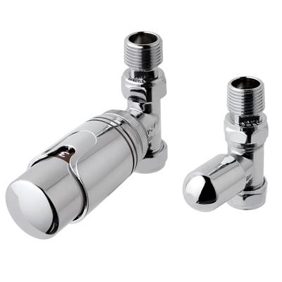 Eastbrook Valve radiator aansluitset recht met thermostaat chroom