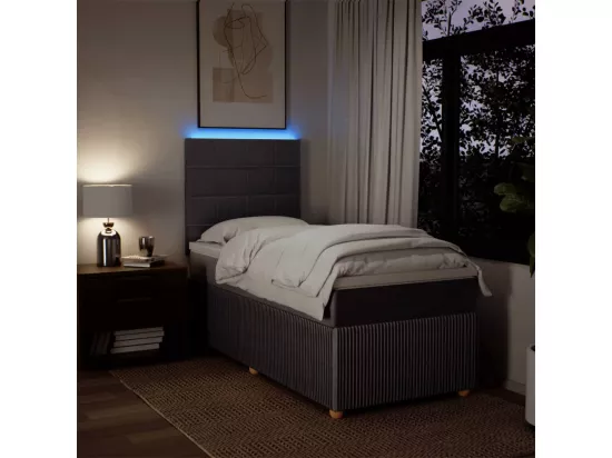 Sommier à lattes de lit avec matelas Taupe 90x190 cm Tissu