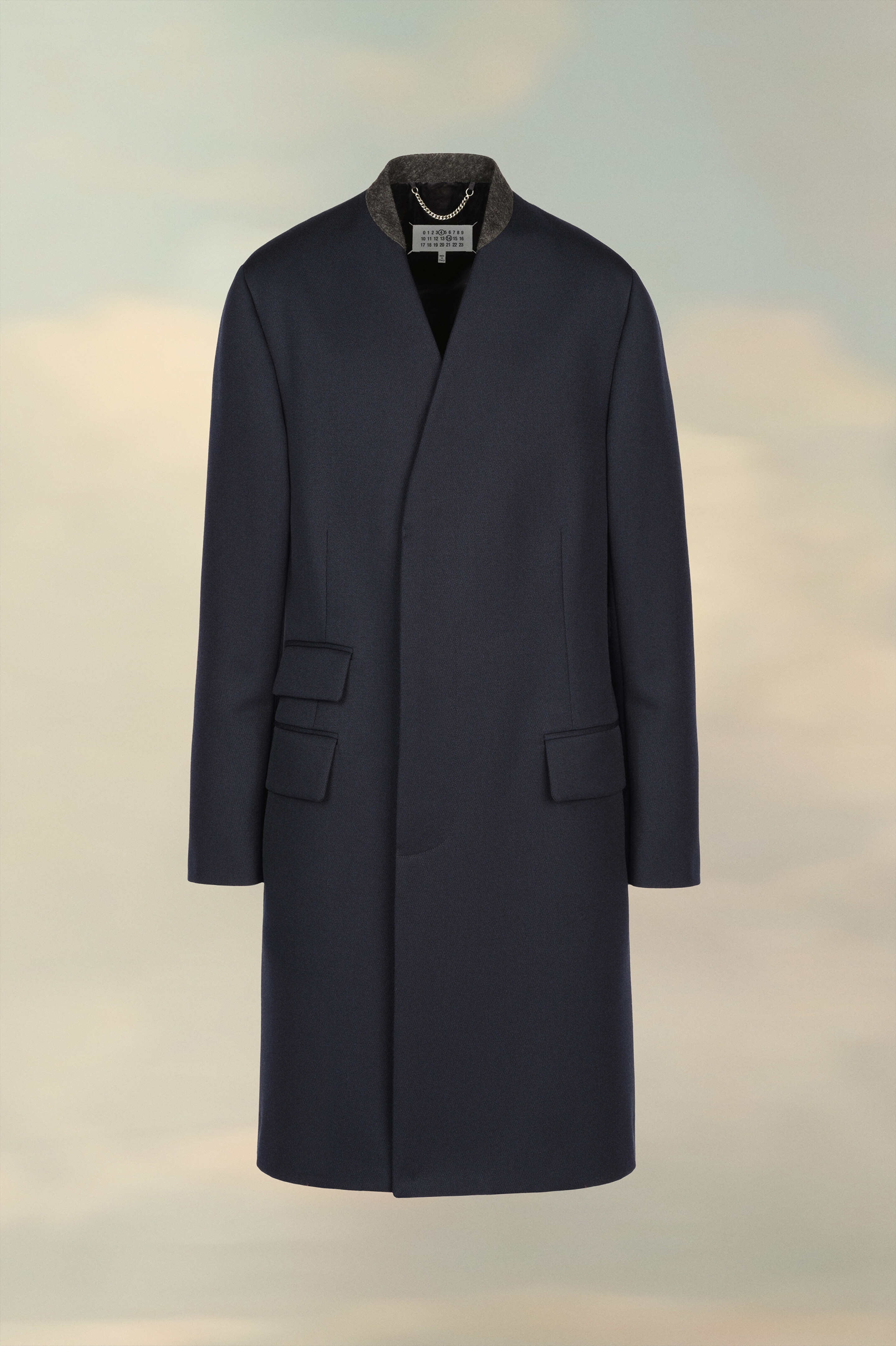 Manteau en cavalerie de laine Bleu Navy