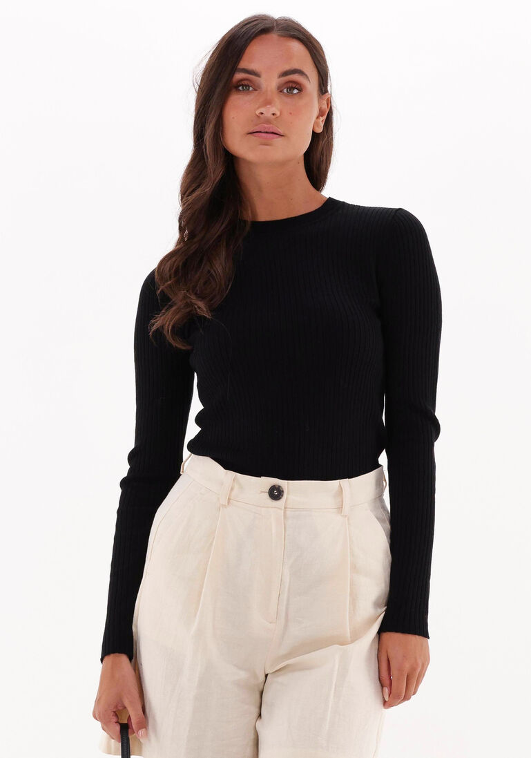 SELECTED FEMME zwarte selected femme trui lydia new rib ls knit o-neck b