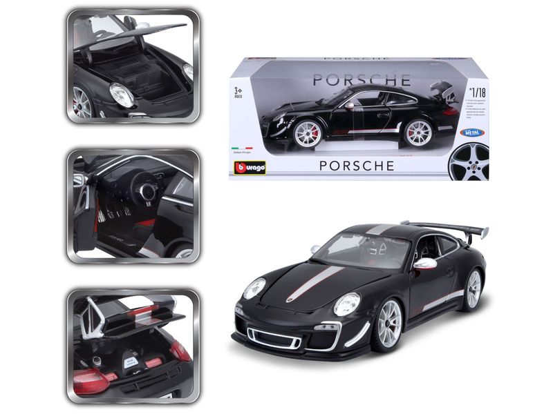 BBurago Porsche 911 GT3 RS 4.0 Schwarz 1:18 Sammlermodell im Massstab 1:18