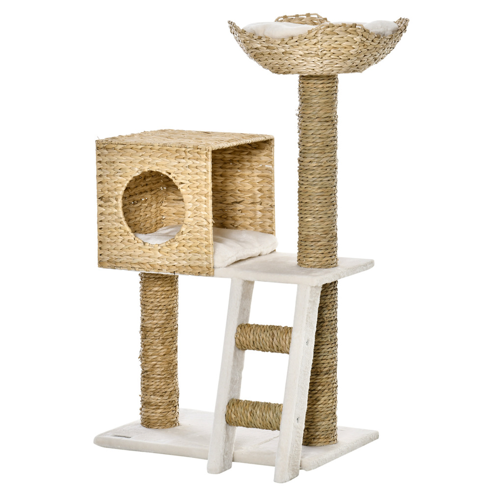 Arbre à chat style cosy chic griffoirs quenouille beige - 57l x 37l x 100,5h cm
