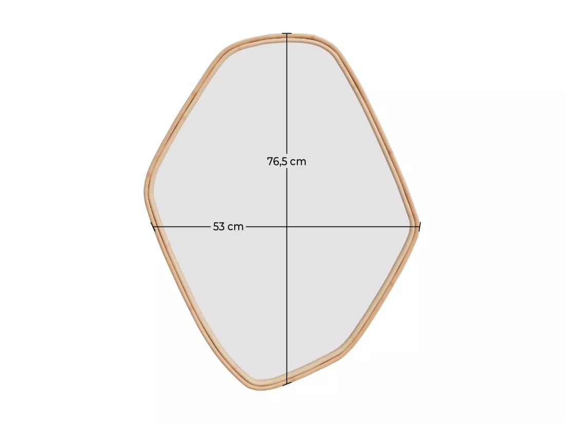 Miroir organique en rotin 76,5x53 cm - Tseri