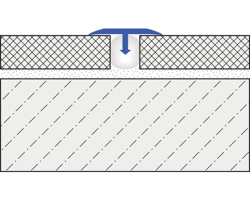 Dural T-Floor aluminium scheidings- en afdekprofiel, lengte 100 cm, hoogte 8 mm, zichtbaar oppervlak 14 mm, titanium