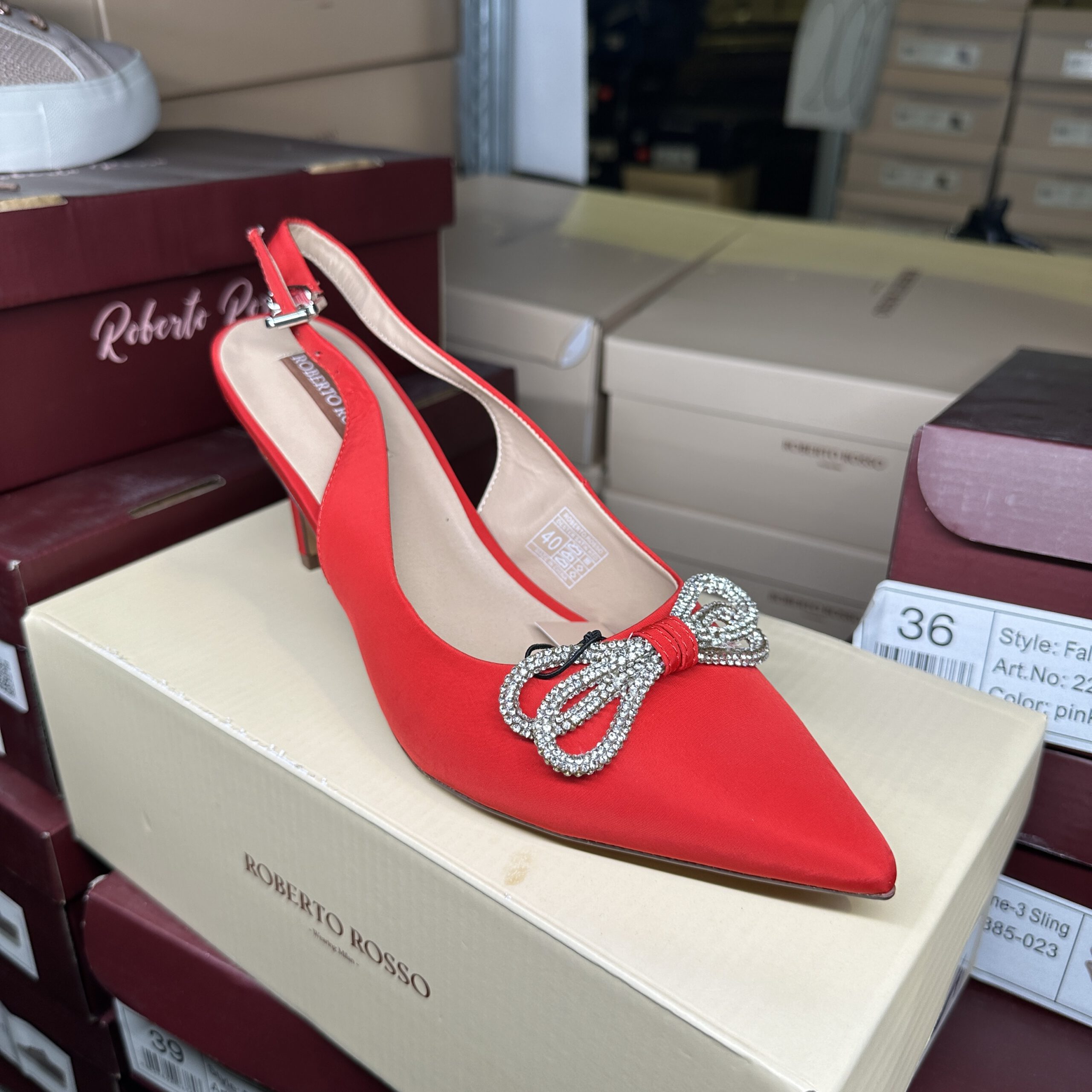 Roberto Rosso - Dester Satin Red Pumps